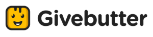 Givebutter logo with a smiling yellow box character. Text reads "Givebutter".