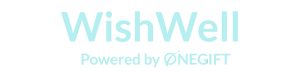 WishWell logo with text "Powered by ØNEGIFT".