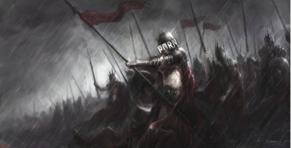 A fierce and strong army represents the enemy in the war against pornography