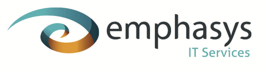 Um logotipo para uma empresa chamada emphasys it services