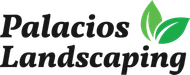 A logo for palacio 's tree services with a tree in the middle