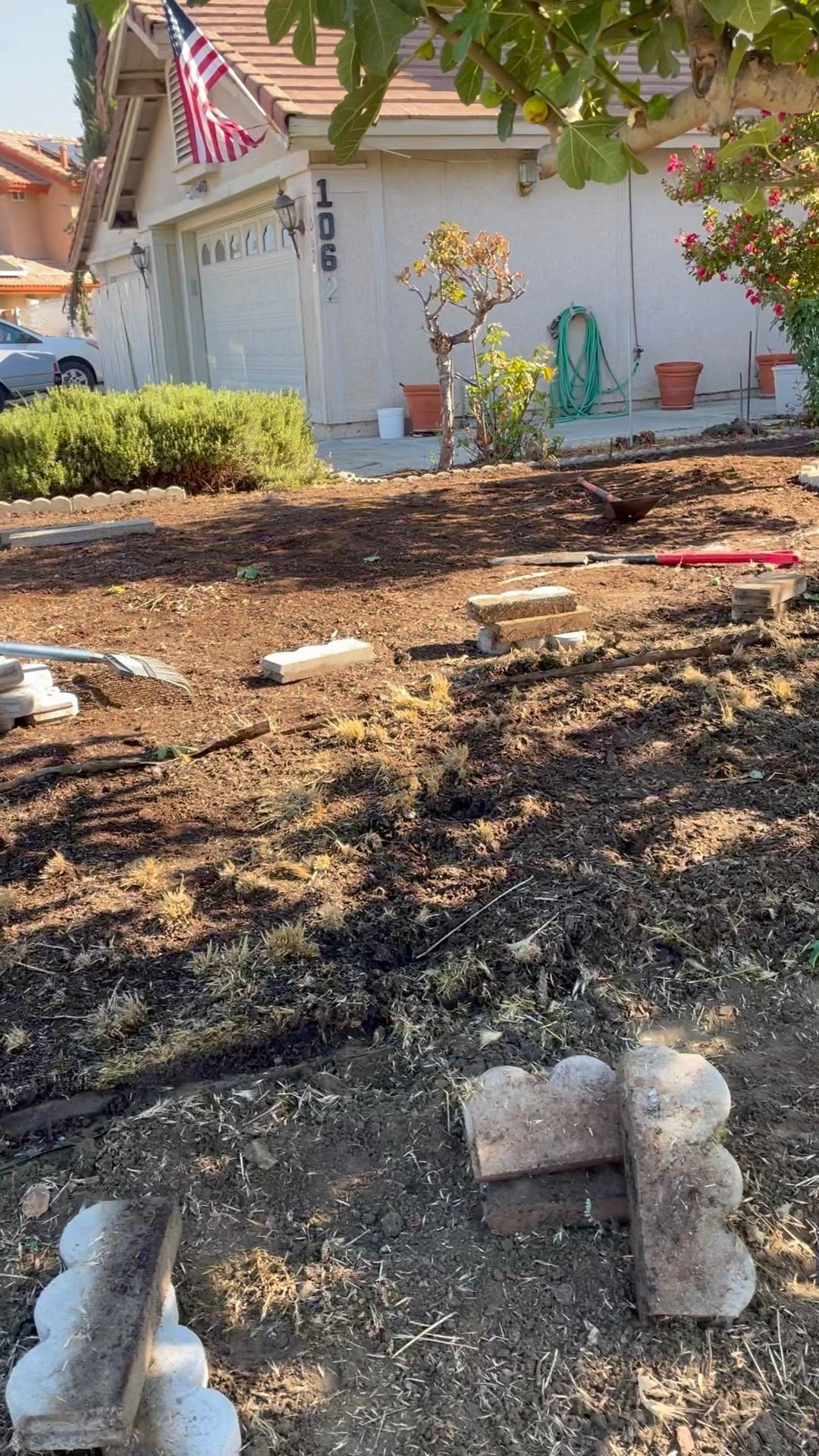 residential home front yard landscape process