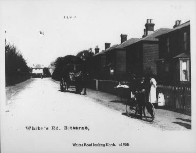 A black and white photo of white 's road