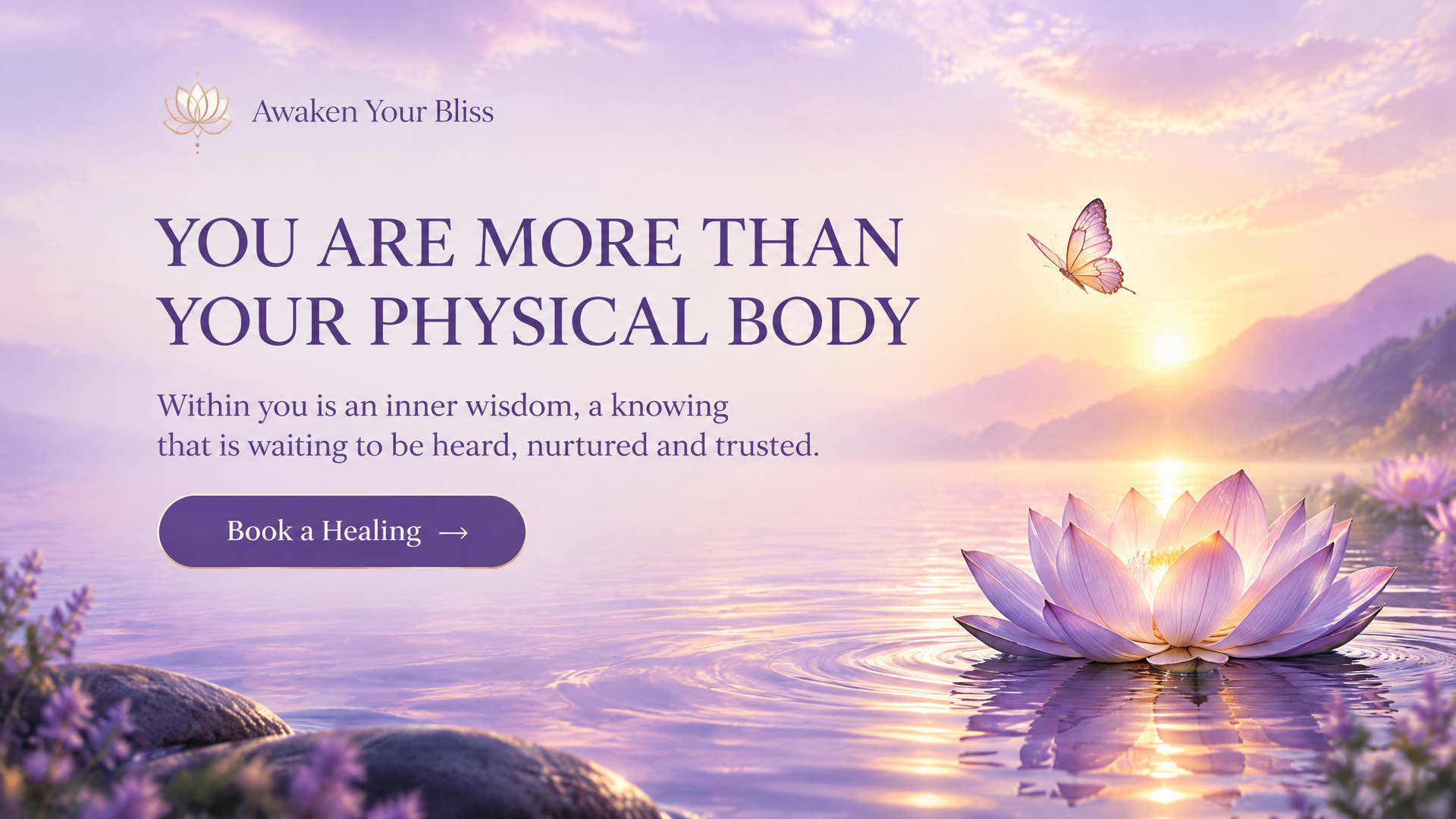 Book a Healing banner