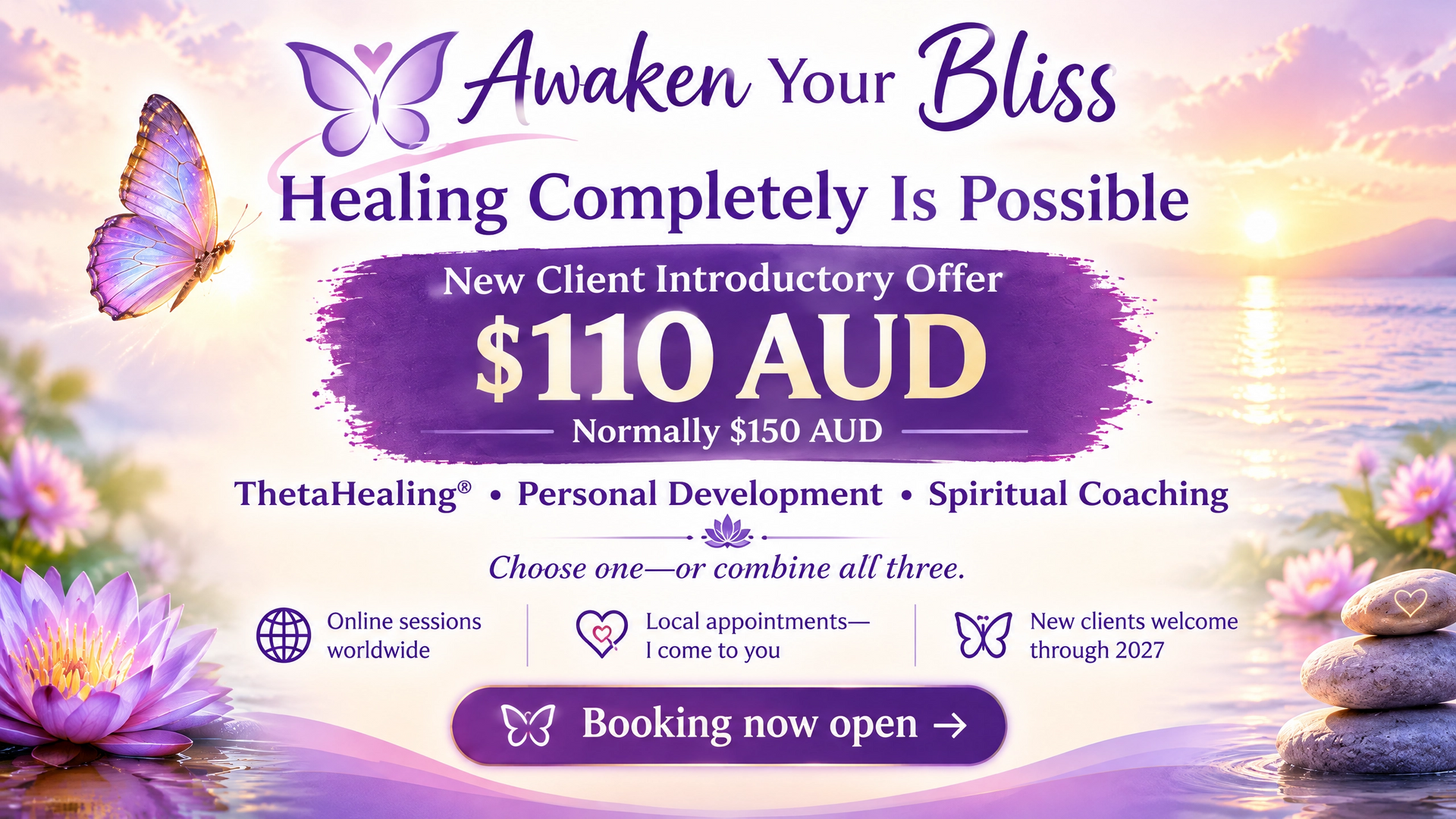 Donna, intuitive healer, with her new client offer