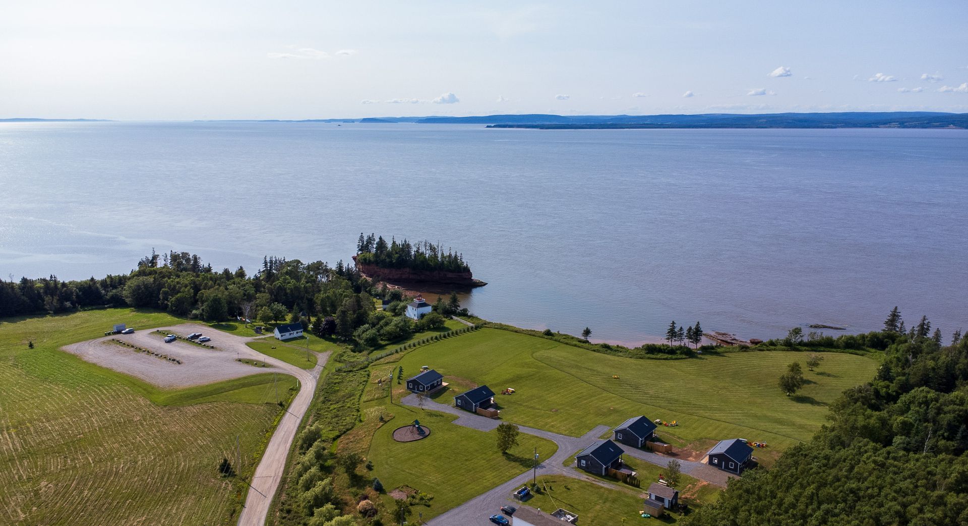 drone picture of burntcoat head park, bay of fundy 