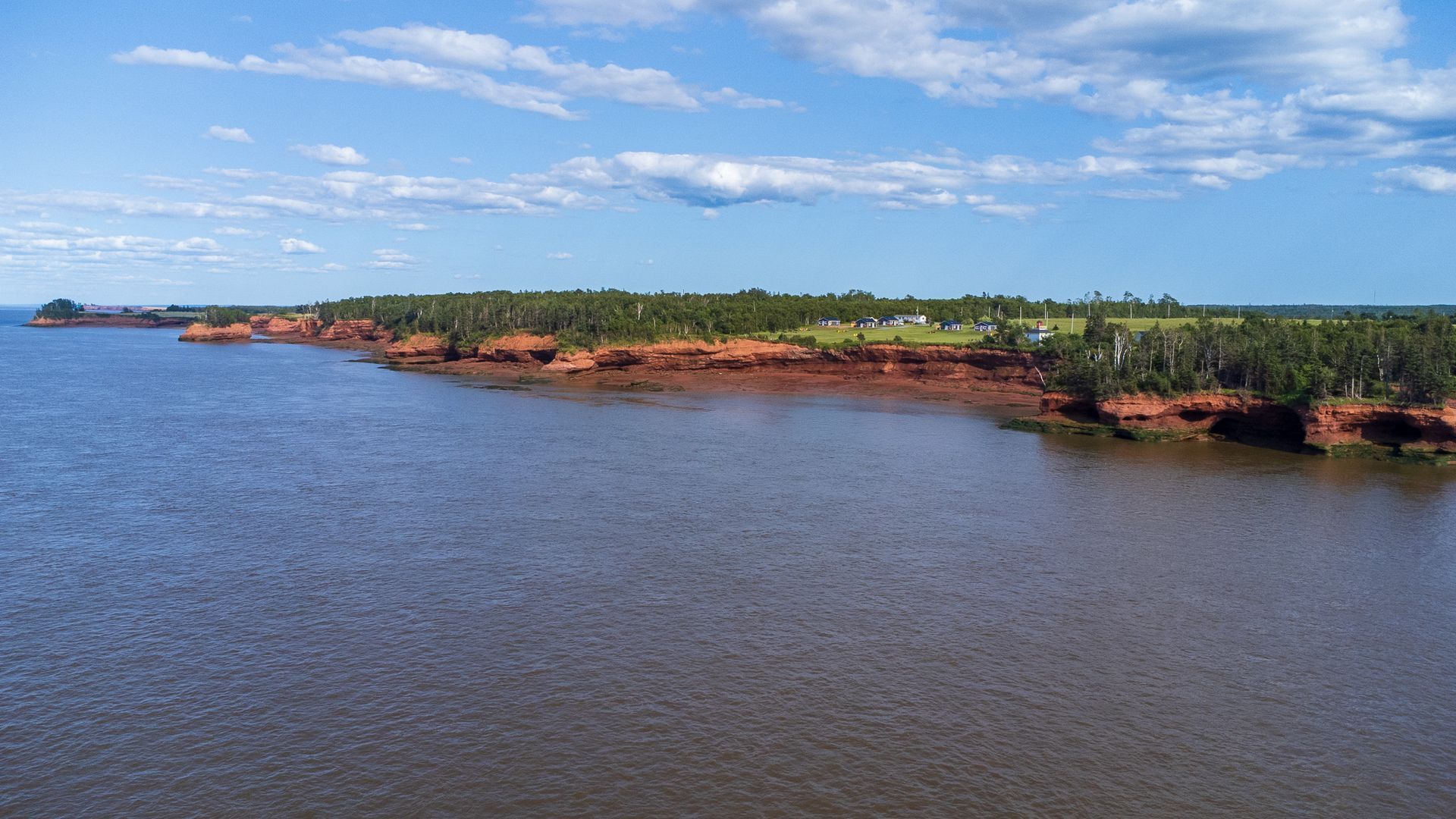 drone picture of burntcoat head park, bay of fundy 