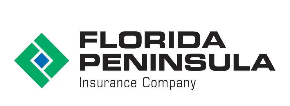 Florida Peninsula Insurance Company logo: green diamond with blue square, text: Florida Peninsula, Insurance Company.