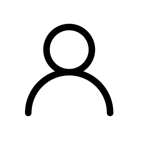 Light blue silhouette of a person, facing forward, from the chest up.