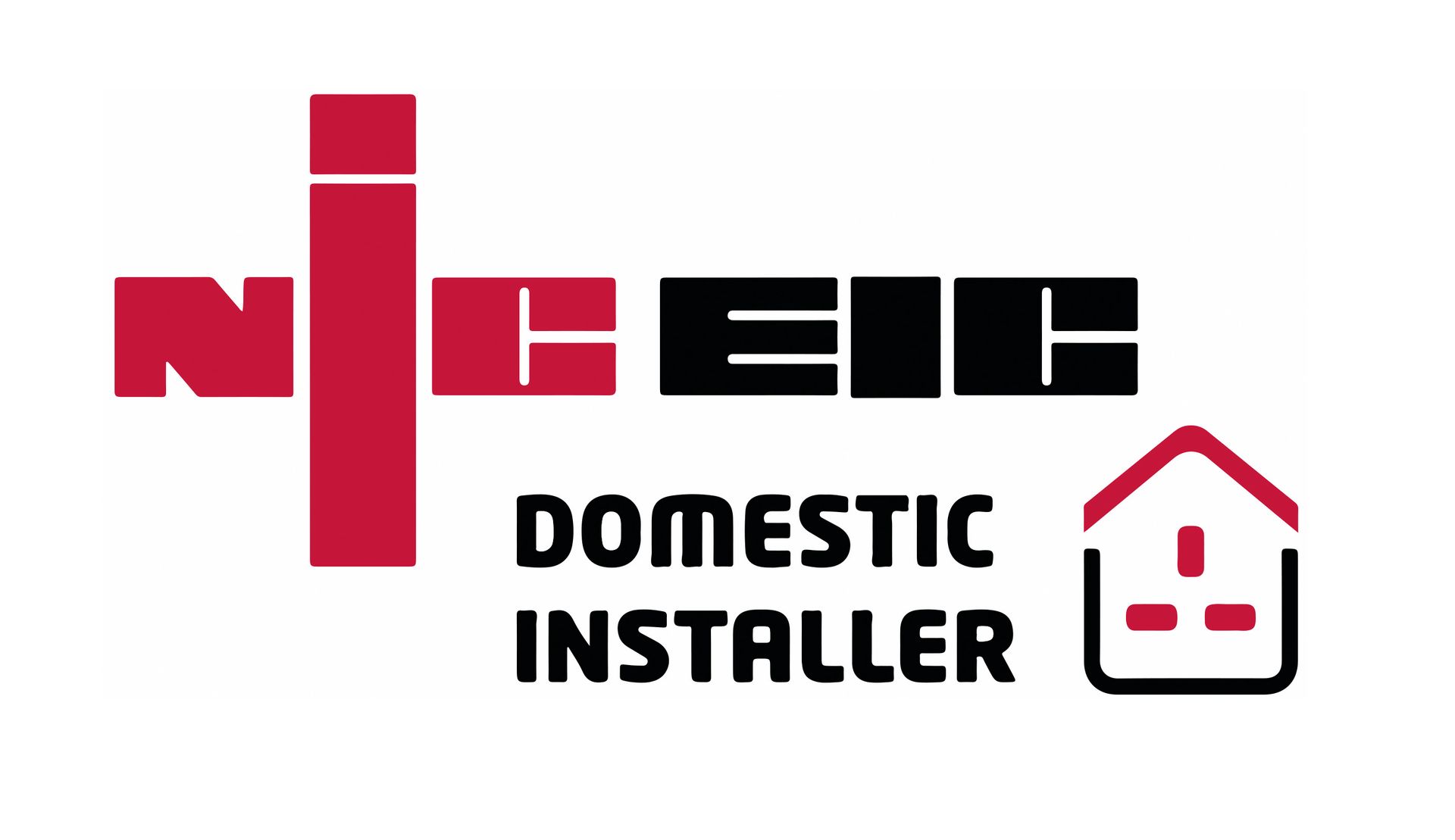 NIC EIC Domestic Installer logo with red and black text and a house icon