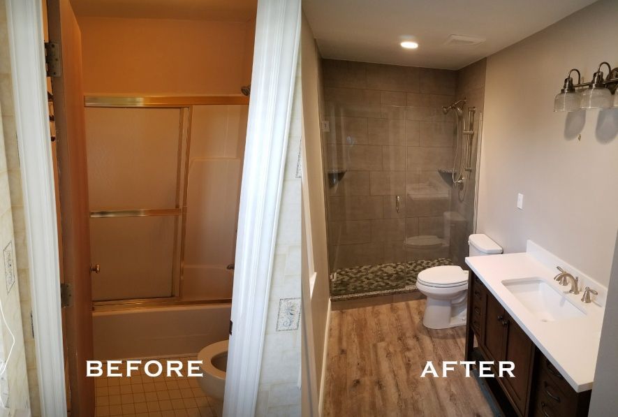 Bathroom renovation before and after comparison: The