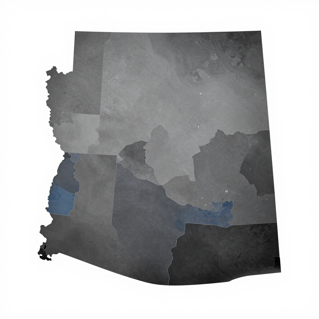 Arizona state map showing Elite Aero MX aircraft maintenance service areas