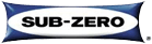 Sub-Zero logo with black text in a white oval on a blue background