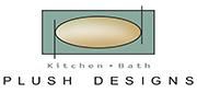 Plush Designs logo with a stylized bath icon and the words 