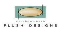 Plush Designs logo with green and tan oval, “kitchen bath” text beneath.