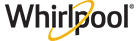 Whirlpool logo with black text and a yellow swoosh under the brand name
