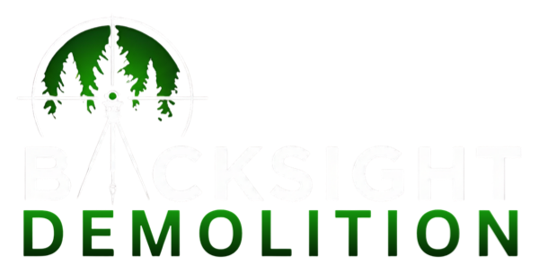 A green logo of a pine forest inside a circle above the white text 