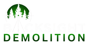 A green logo of a pine forest inside a circle above the white text 