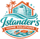 Islander's Home Solutions logo with teal house, palm trees, shower, and orange banner over water