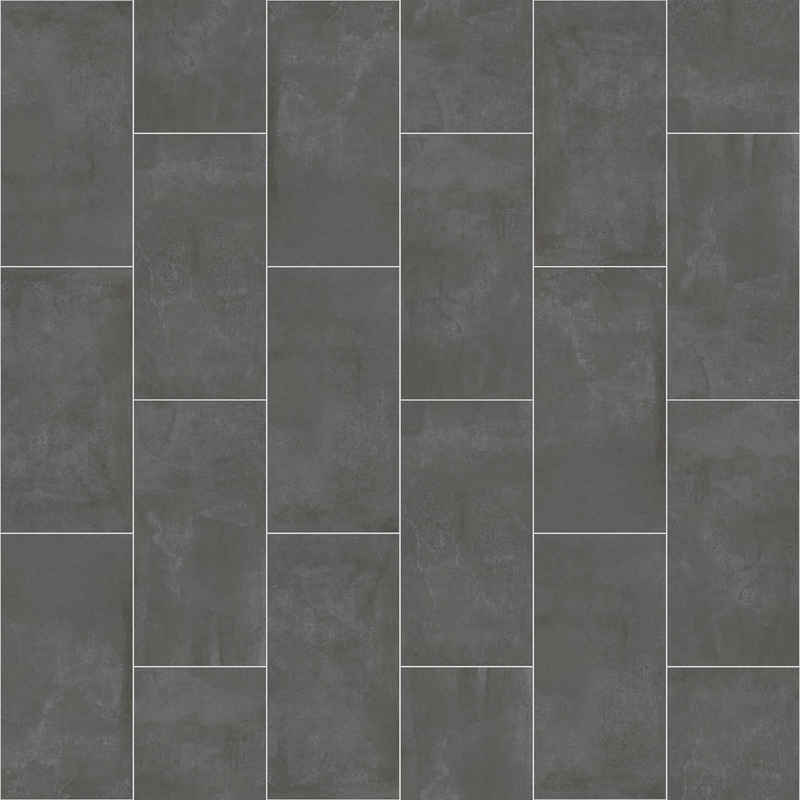 Gray tiled wall or floor pattern with rectangular stone-like tiles.