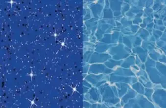 Blue split background: starry night sky on the left, shimmering water surface on the right.