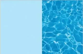 Blue water texture beside a solid light-blue panel, split vertically