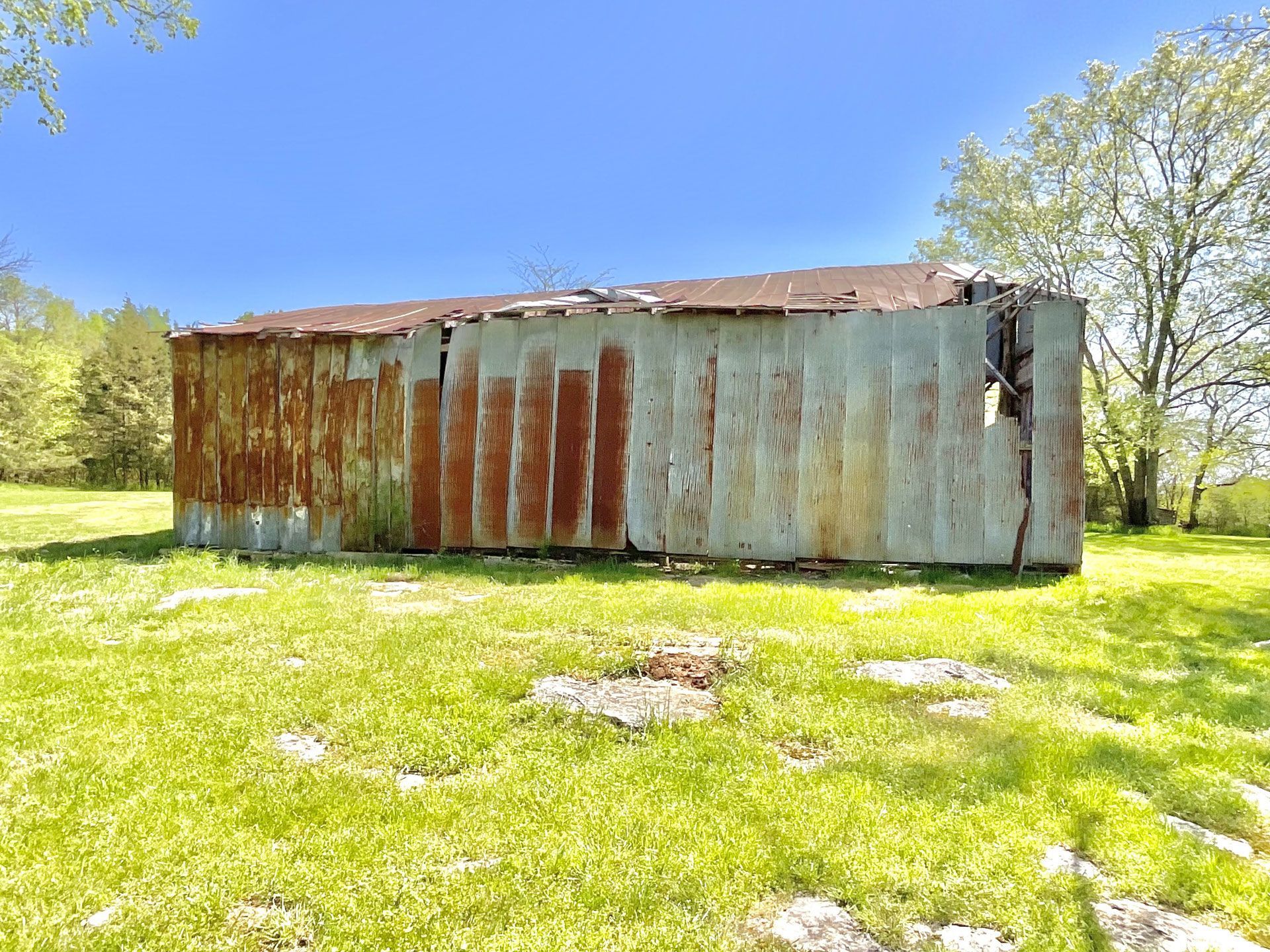 Mural Painted Old Barns in College Grove Side Before - Exterior Murals