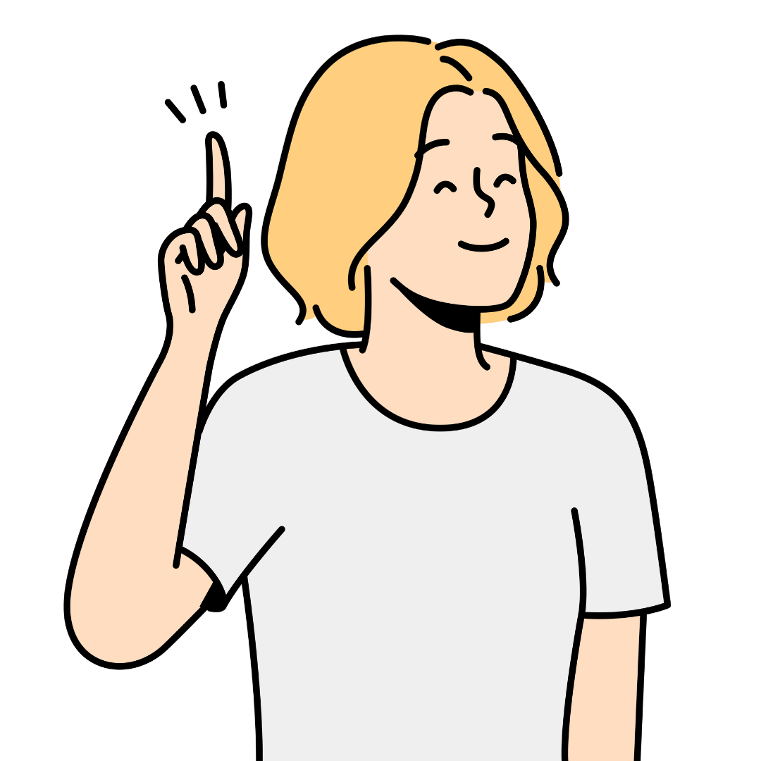 Graphic of a woman holding up her index finger