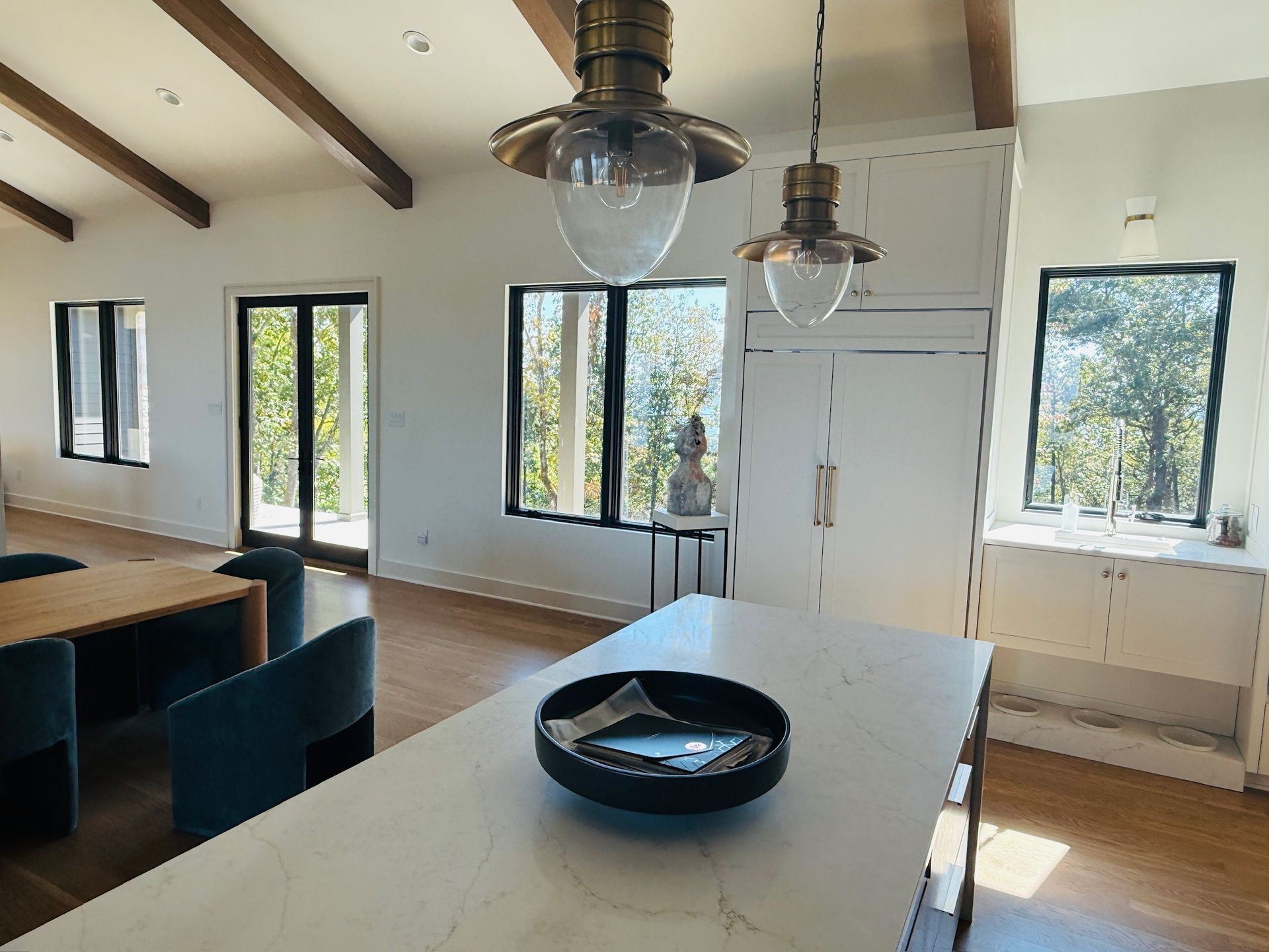 New windows inside a kitchen.