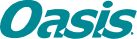 The oasis logo is blue and white on a white background.