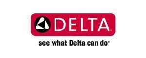 The delta logo is red and black and says `` see what delta can do ''.