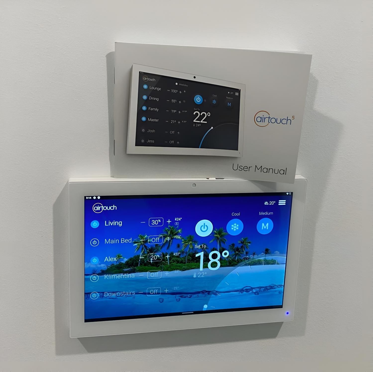 Screen on a Wall That Says 18 Degrees on It — Kiama Air Conditioning in Wollongong, NSW