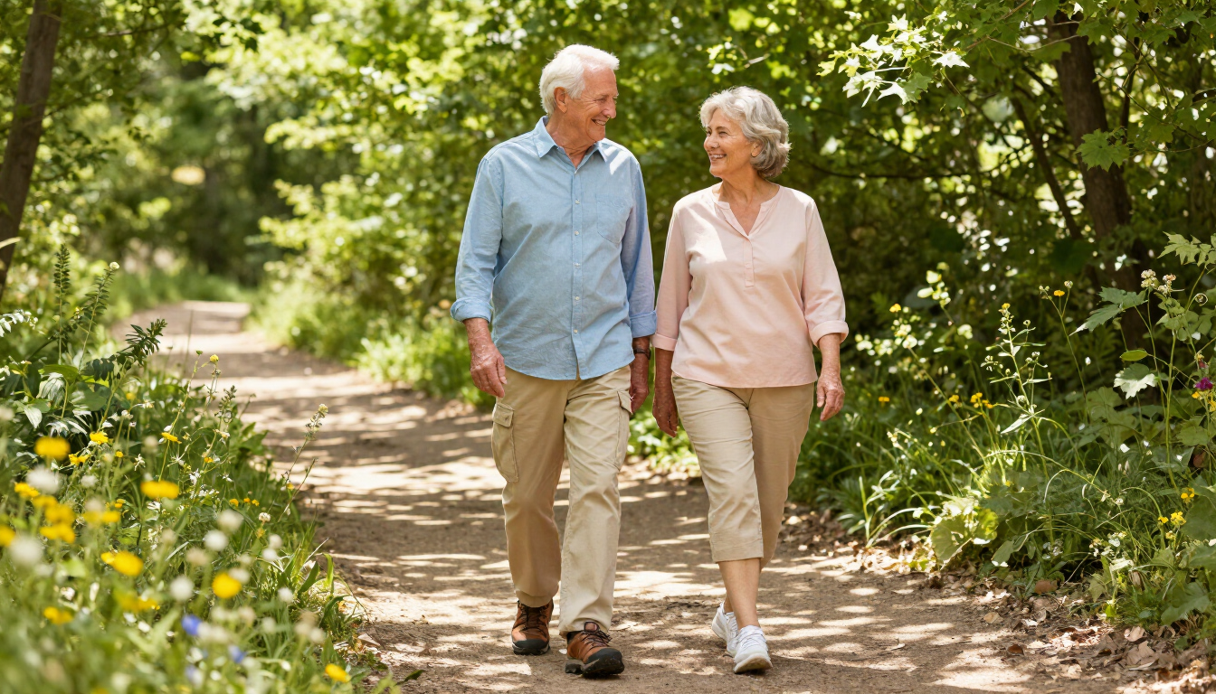 Seniors walking