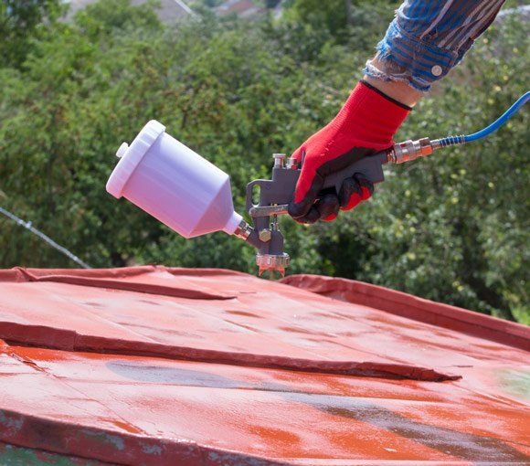 Spray Gun Painting on Roof— Powder coating service in Maitland, NSW