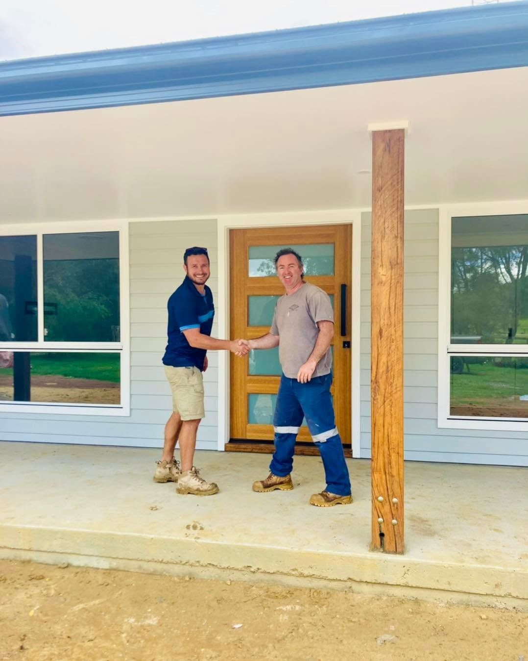 Builders Shaking Hands on the Central Coast