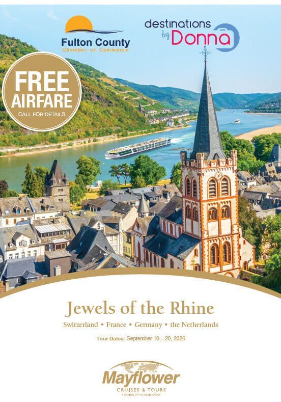 A travel flyer for