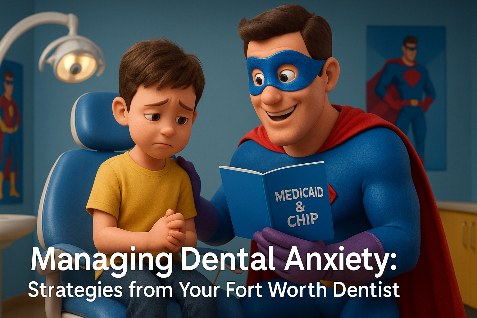 Superhero Dentist Comforts Nervous Patient