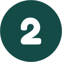 White number 2 in a green circle.