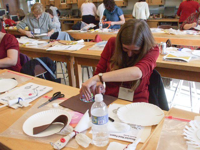 workshop participant working on project