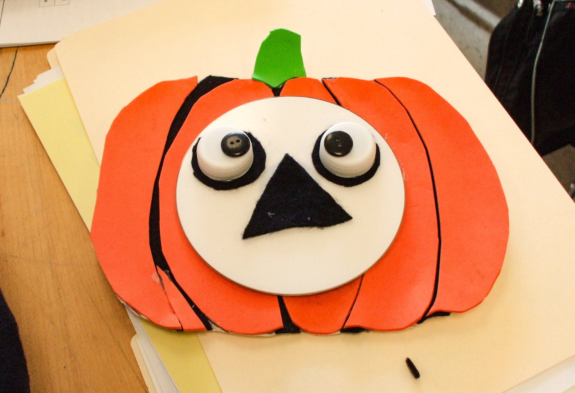 pumpkin puppet created at our workshop
