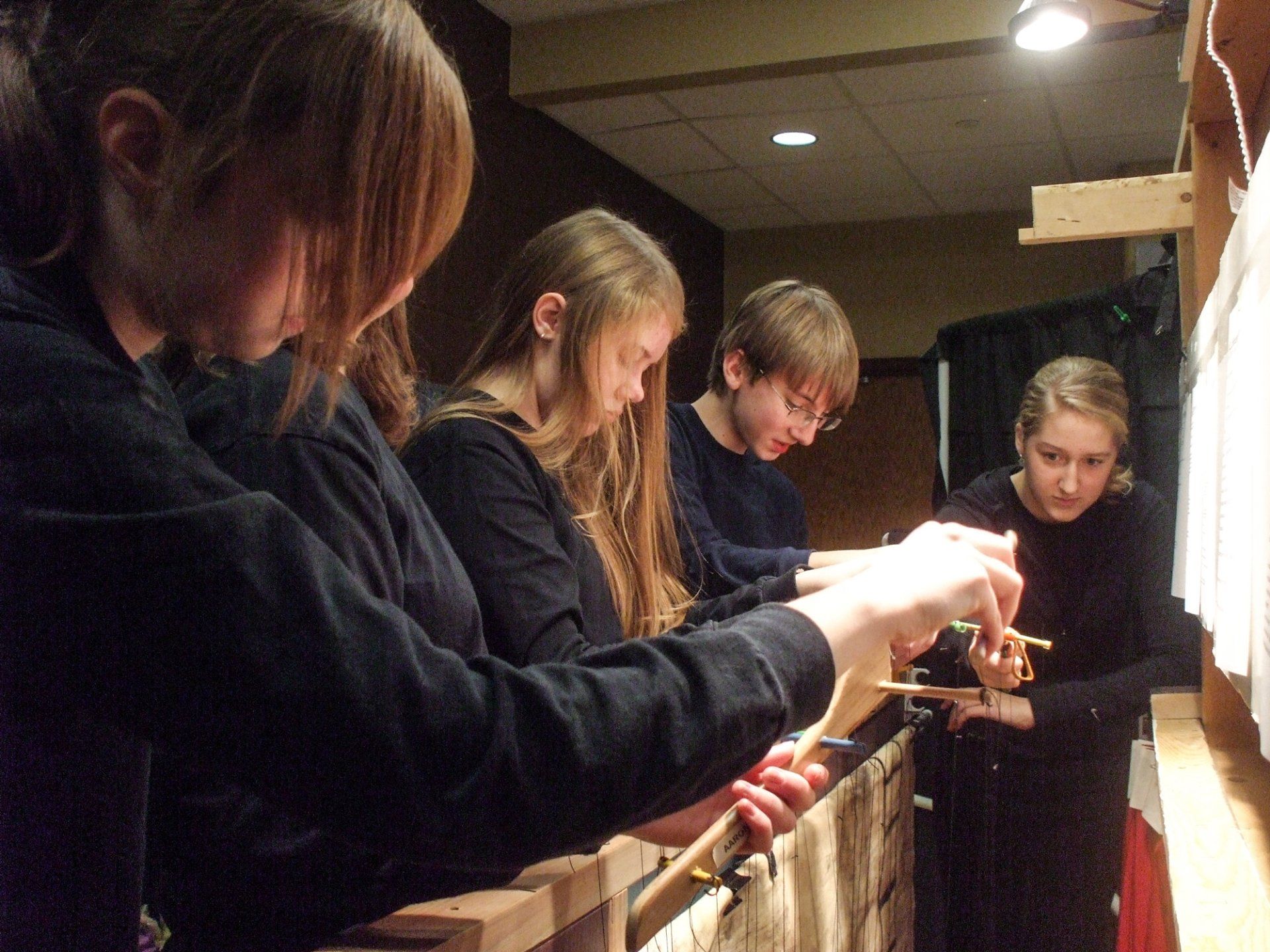 Puppeteers practicing their craft