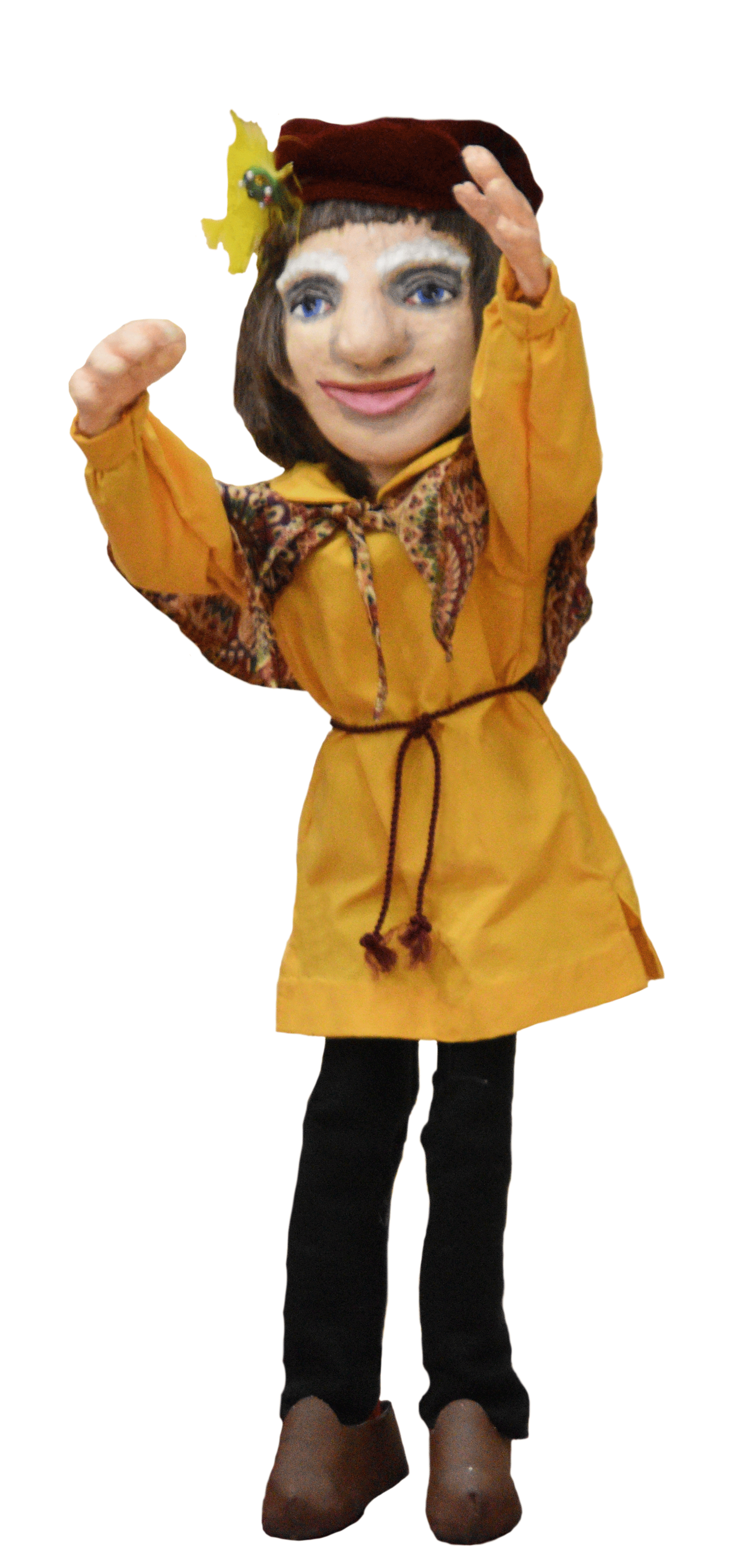 Minstrel marionette with raised arms