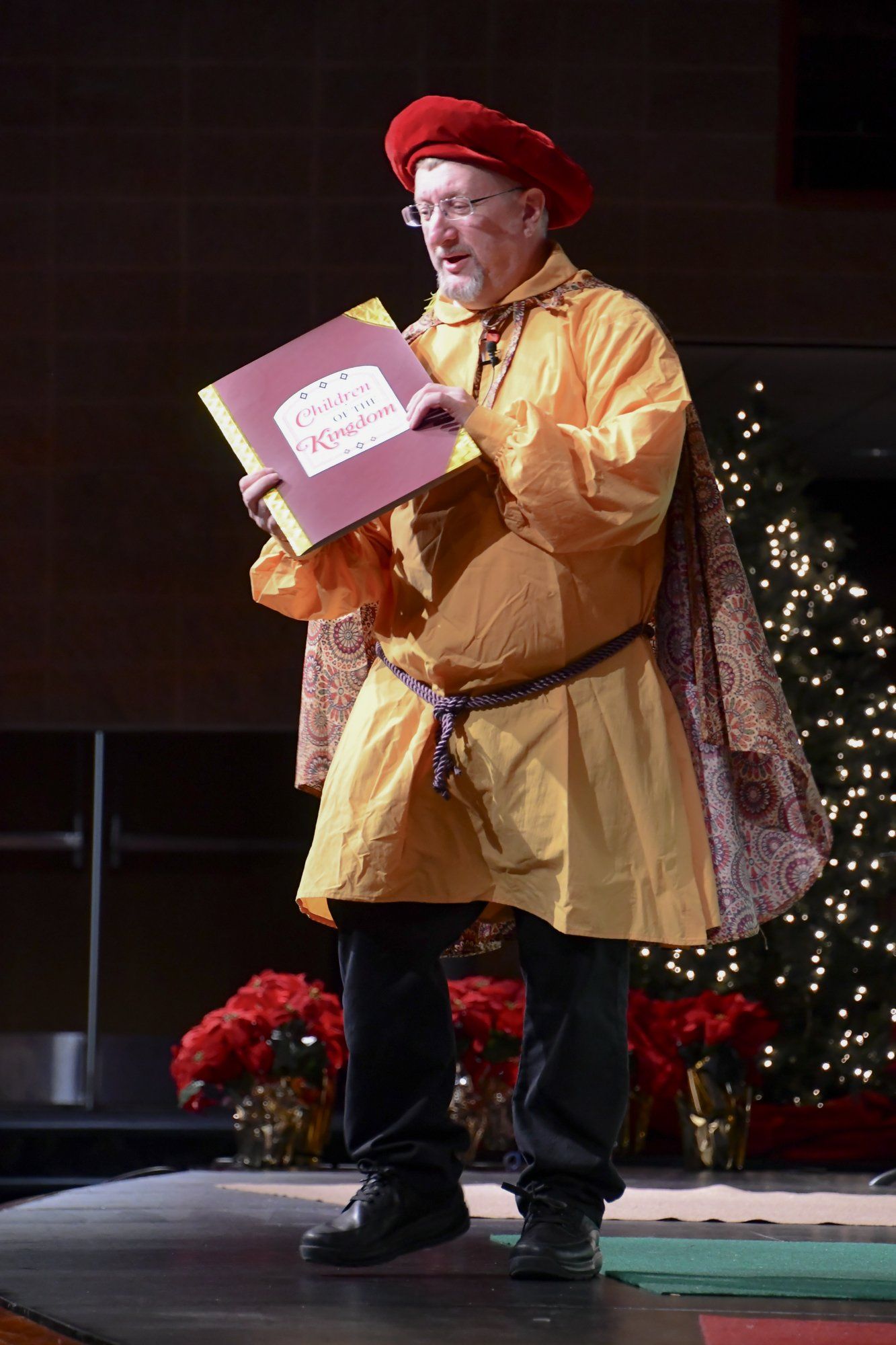Mr. Dave reads the fairytale introduction to the audience