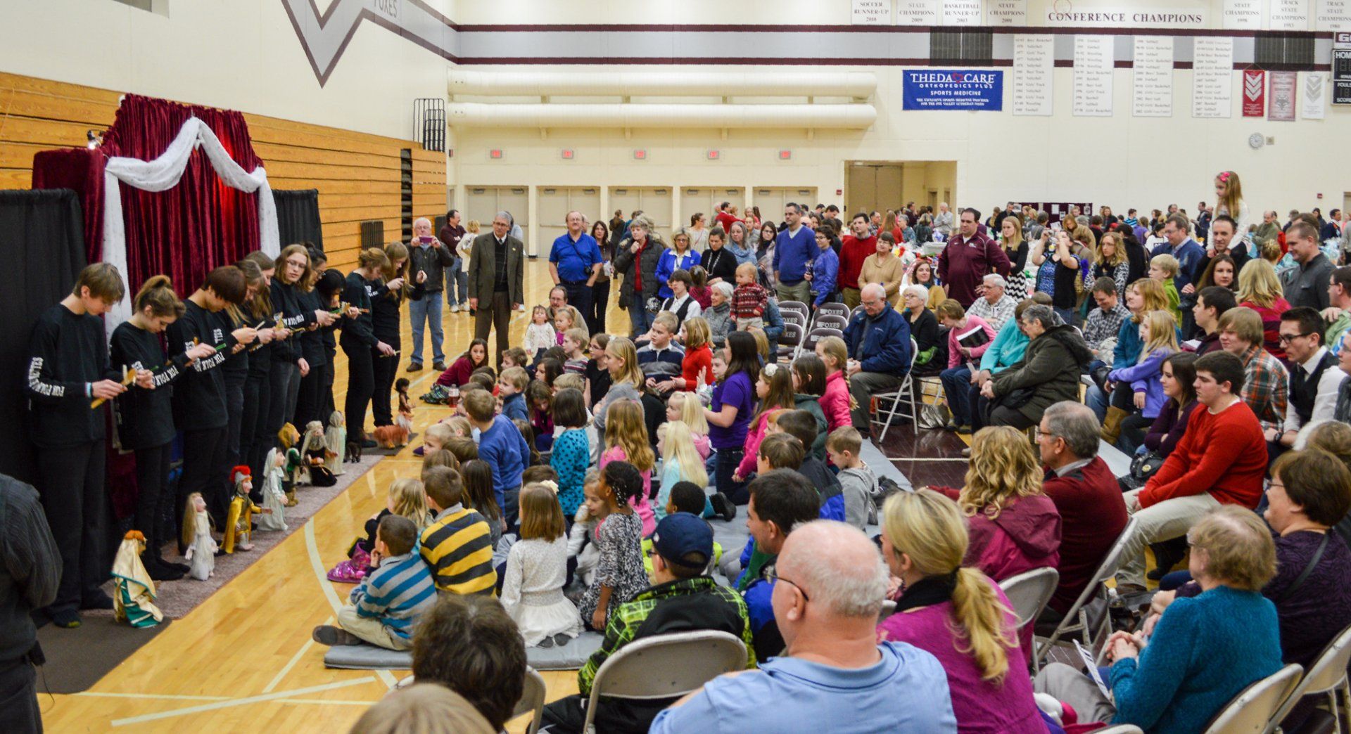 Winterfest audience meets the puppets and puppeteers