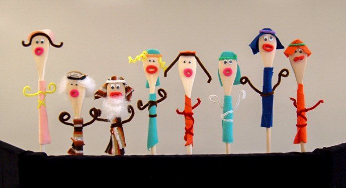 Spoon rod puppets