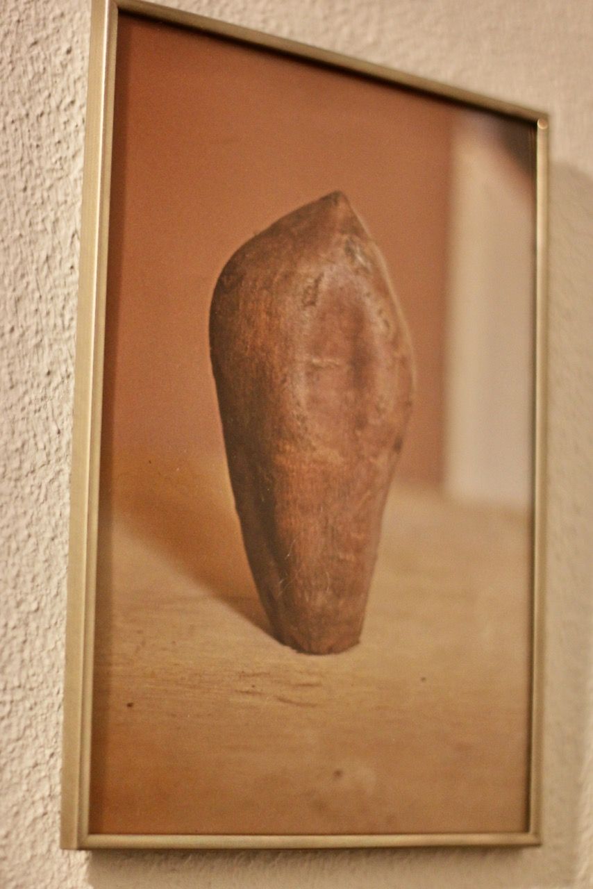 Vintage ingelijste foto 24-19cm, gebold geslepen glas