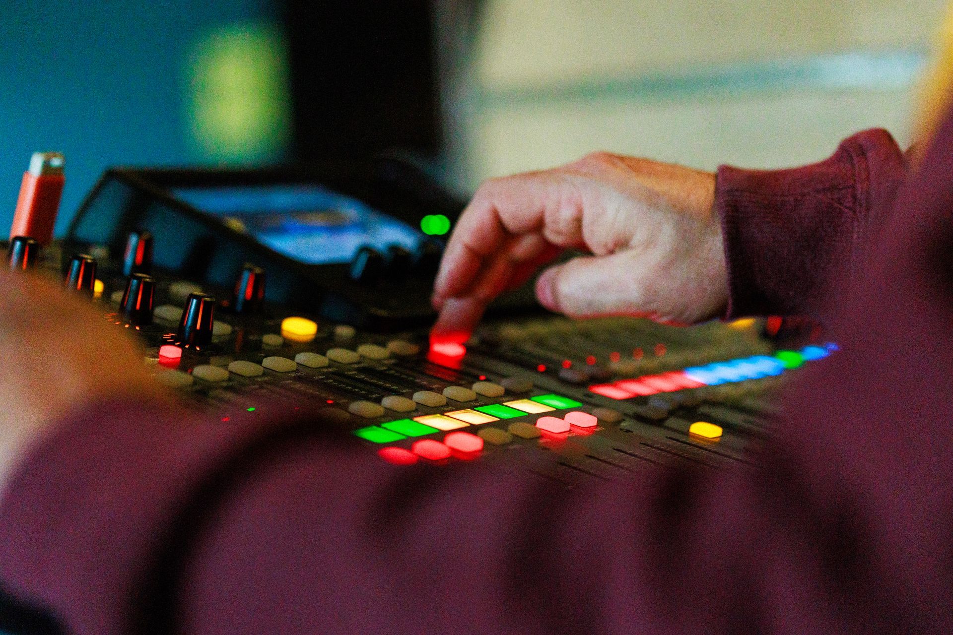 Soundboard at The Happy Productions Listening Room in Cambridge, Minnesota