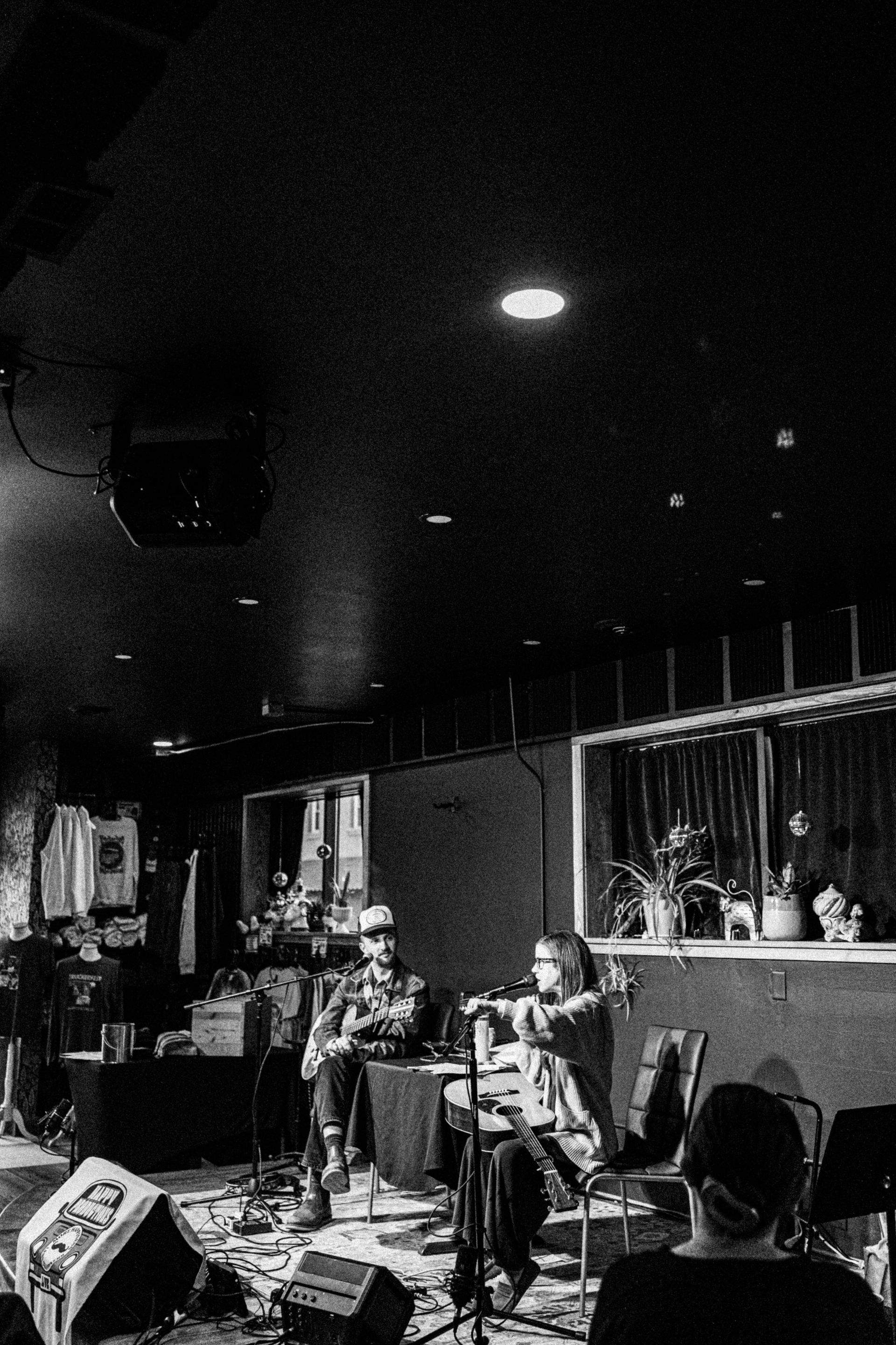 Thomas Sticha and Sarah Morris at The Happy Productions Listening Room in Cambridge, Minnesota