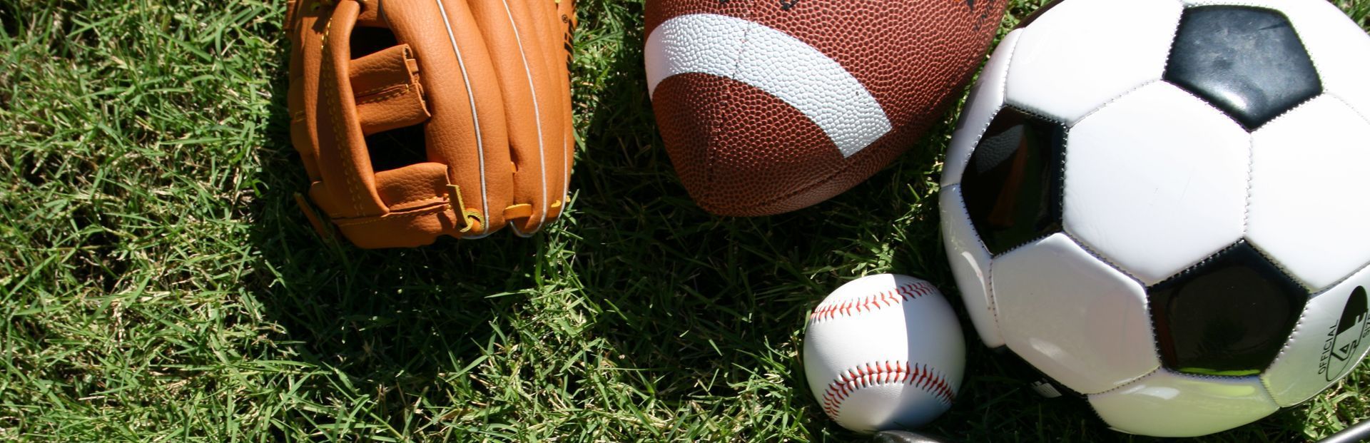 sports equipment set on the ground.