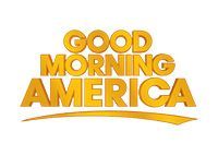 Good Morning America logo in bold gold text on a white background